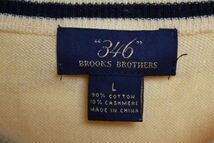 ブルックスブラザーズ 346 カシミア混 コットン ニットセーター (L) 薄黄 クルーネック BROOKSBROTHERS_画像6