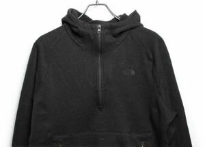 ノースフェイスフリース ハーフジップ フード付き プルオーバー ジャケット 黒 (Ｍ位) パーカー THENORTHFACE