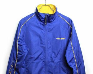 90s ラルフローレン ポロスポーツ 袖プリント ジップアップジャケット (M) 青x黄 POLOSPORT ９０年代 袖プリ