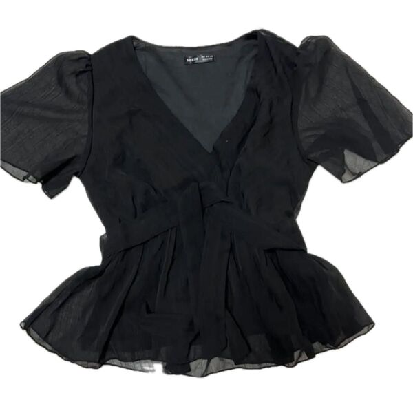 shein シーイン 新品未使用 【S】 ブラック レディース商品 黒 半袖