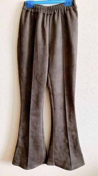 フレアパンツ ラッパパンツ スウェード スエード グレー Sサイズ イージーパンツ