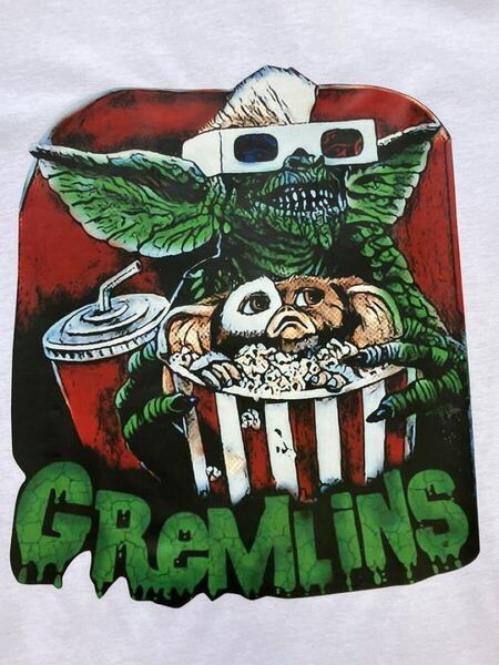 【未使用品】 映画 Tシャツ グレムリン Gremlins ★ ストライプ ★ ギズモ ムービー ハリウッド L トップス ホワイト 白 トップス