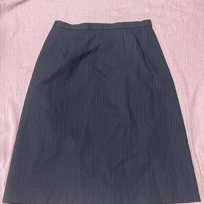 ※Cランク※【中古】UNILADY_9号_セミタイトスカート_U9033/ユニレディ/ストライプ/おしゃれオフィスユニフォーム/かわいいOL会社事務服