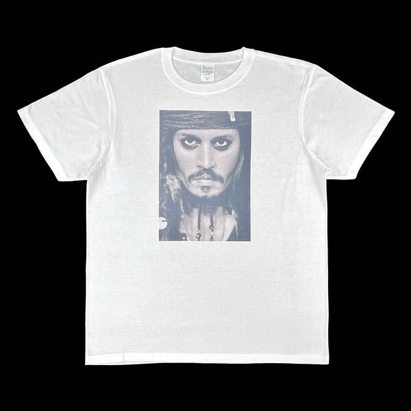 新品 ジャックスパロウ パイレーツオブカリビアン カリブの海賊 ブラックパール号 船長 ジョニーデップ映画 Tシャツ オーバーサイズ XL(LL)