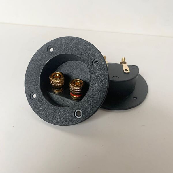 2個セット スピーカーターミナルボックス 丸型 バナナプラグ 対応
