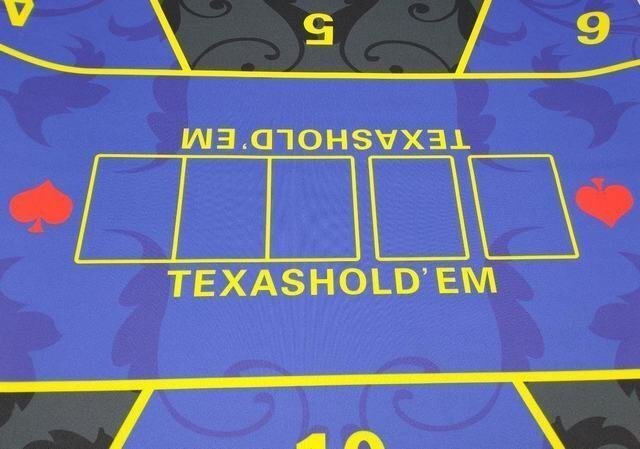 ポーカーマット　ラバーフォームカジノマット　120×60cm 収納袋付き ブルー