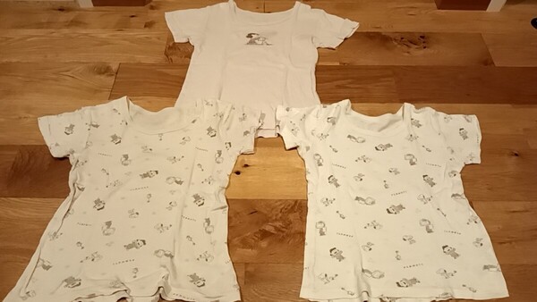 スヌーピー 肌着 ホームクリーニング済 120センチ 3枚セット キッズ 子供服 インナー 半袖 洗いがえ