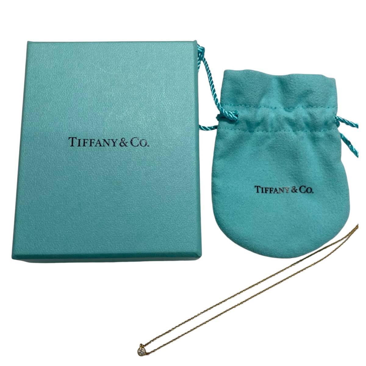 【中古品】 ティファニー 750 バイザヤード ダイヤ ネックレス 1.9ｇ TIFFANY&Co アクセサリー 箱あり S68606RD