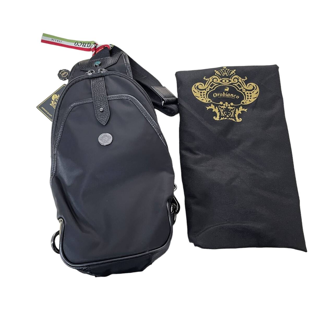 ◆未使用品◆Orobianco オロビアンコ ボディバッグ 92811 黒 ブラ