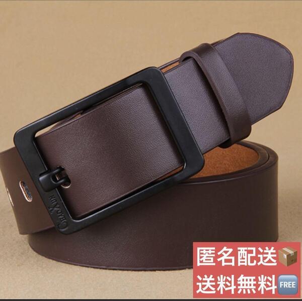 ベルト メンズ ブラウン 留め具黒 ゴルフ カジュアル ビジネス 茶