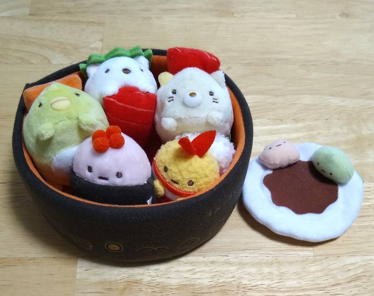すみっコぐらし おすし おすしの会 寿司桶 がり わさび てのりぬいぐるみ