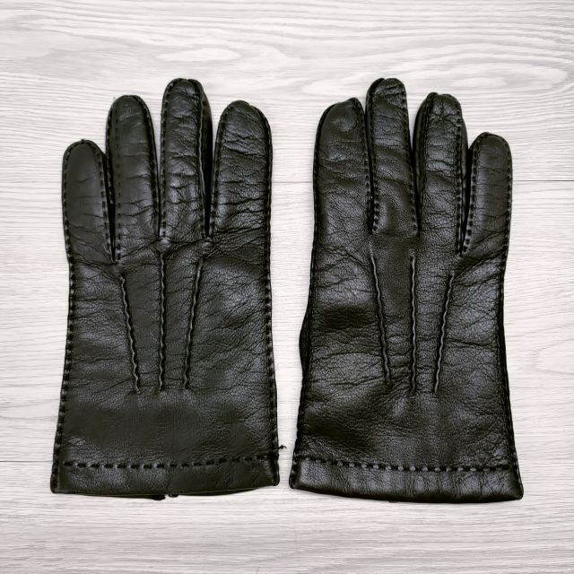 ほぼ新品】DENTS 手袋 レザー カシミヤ 黒 7 1/2