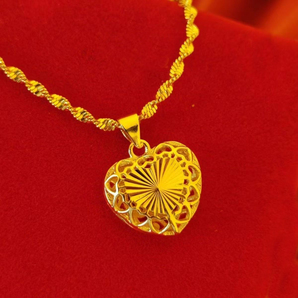 ネックレス アクセサリー きらきら ハート柄 贅沢 ゴールド色 合金メッキ