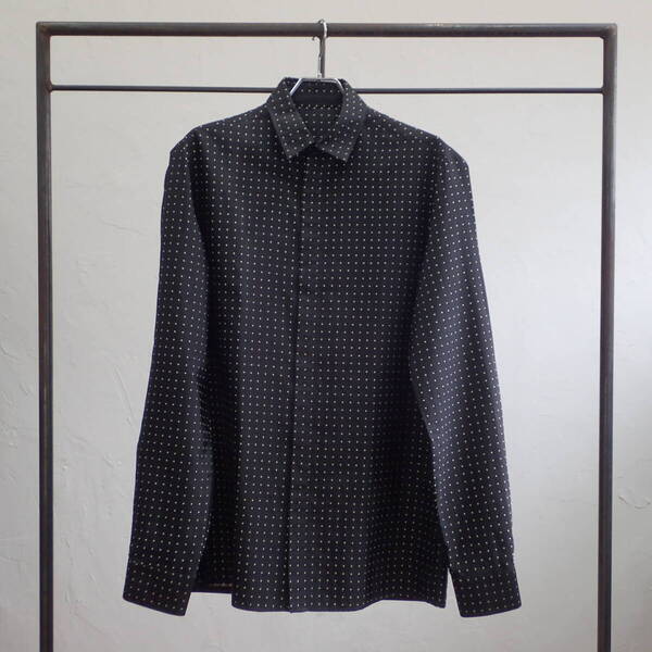 ■ Haider Ackermann ■ ハイダーアッカーマン ドット シルク シャツ 黒 サイズ S
