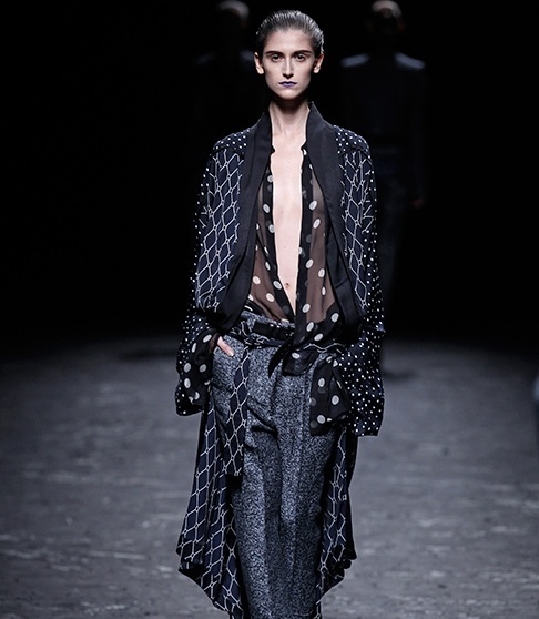 ■ Haider Ackermann ■ ハイダーアッカーマン 2013SS 羽織 和装 シャツ ブルゾン ネイビー サイズ 36 ユニセックス
