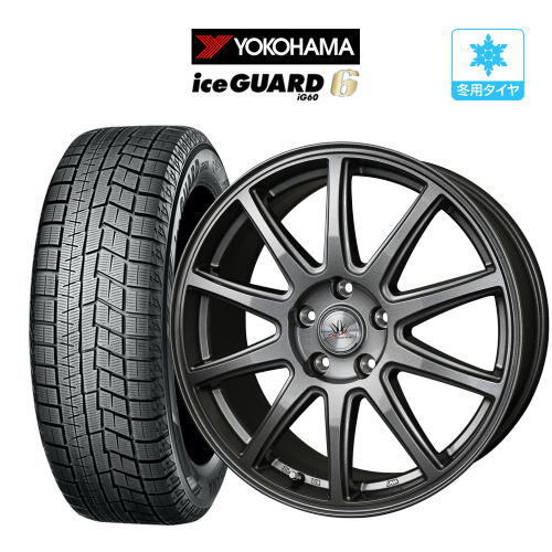 スタッドレス タイヤ ホイール 4本 5穴100 114.3 ロクサーニスポーツ SP10 YOKOHAMA アイスガード IG60 215/55R17