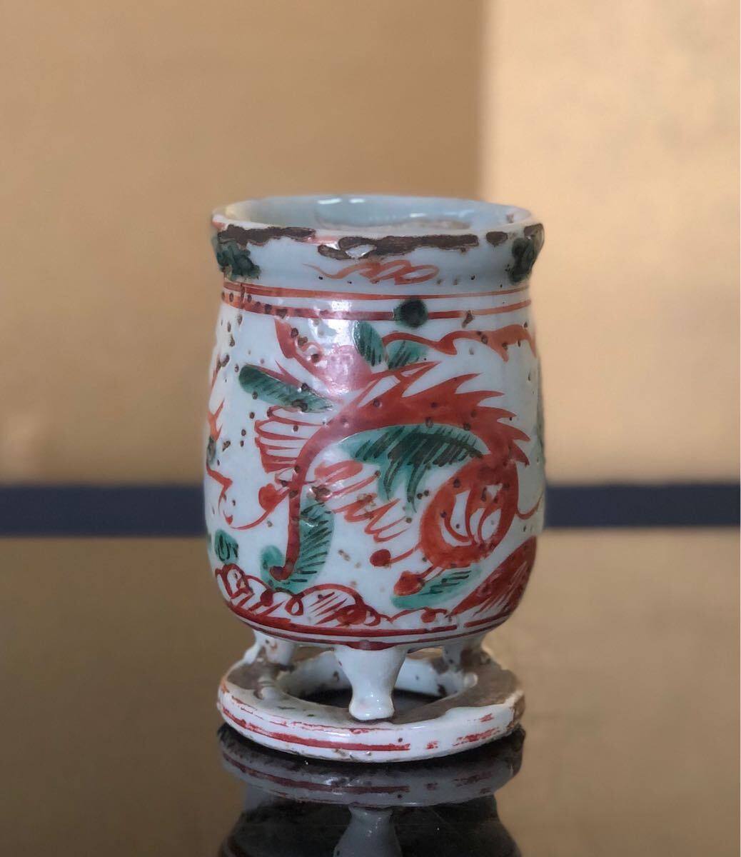 中国 呉須赤絵 花鳥文 執壷 水注瓶 C R8154