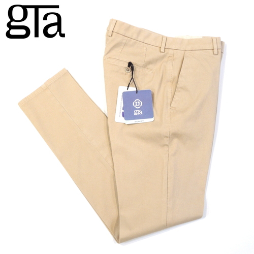【50%OFF・新品・46】 GTA(ジーティーアー)NIKKO ストレッチコットンツイル ガーメントダイノープリーツパンツ ベージュ 28520-427H