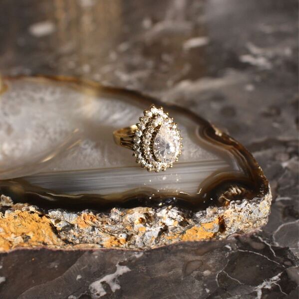 USA VINTAGE BIJOU DESIGN RING/アメリカ古着ビジューデザインリング