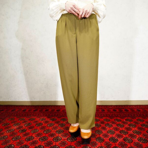 USA VINTAGE Silhouette TUCK DESIGN SLACKS PANTS/アメリカ古着タックデザインスラックスパンツ