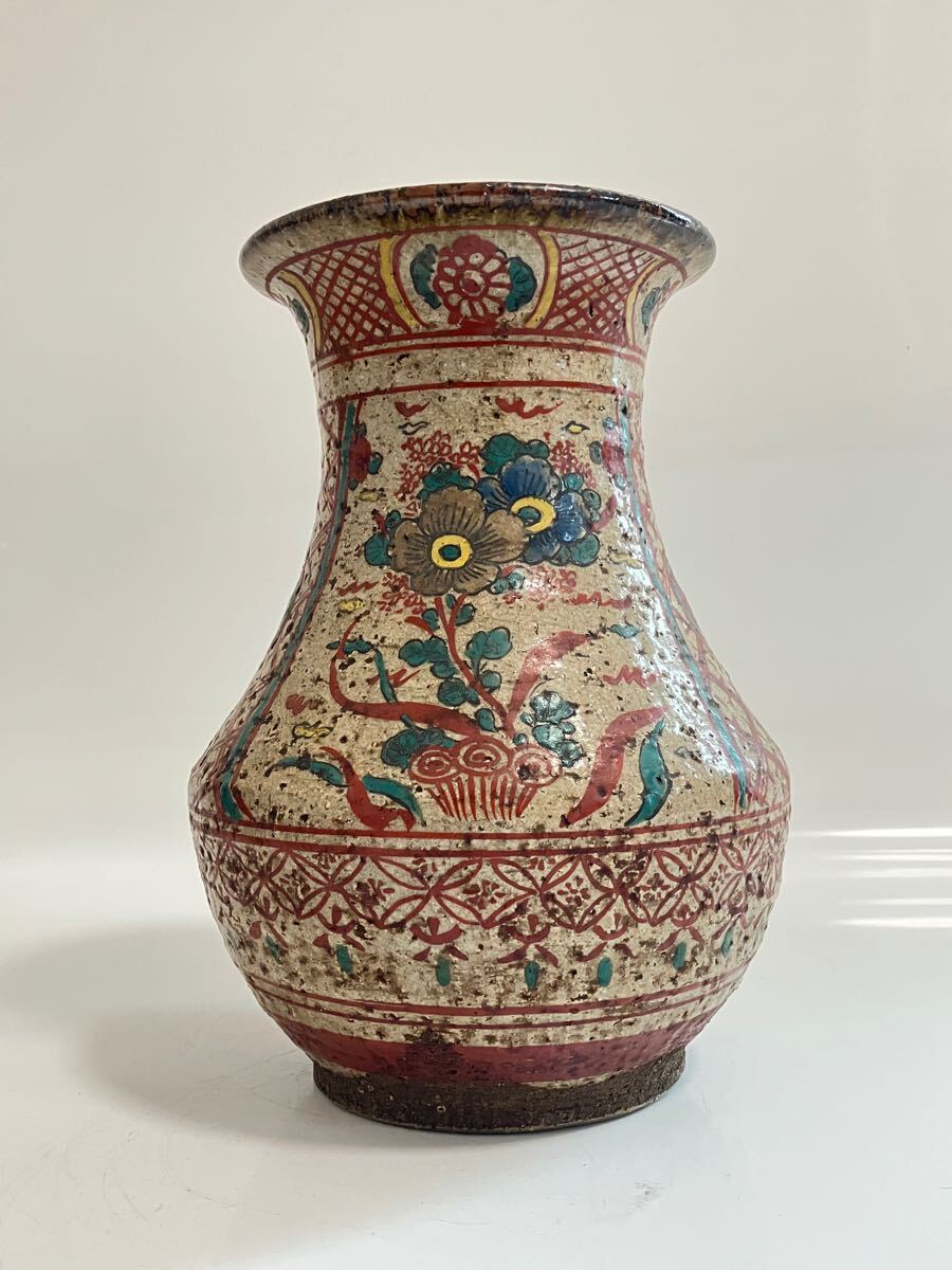 ♢作品少数 乾山焼？三浦乾也 時代絵巻図壺 瓶 花瓶 置物飾り