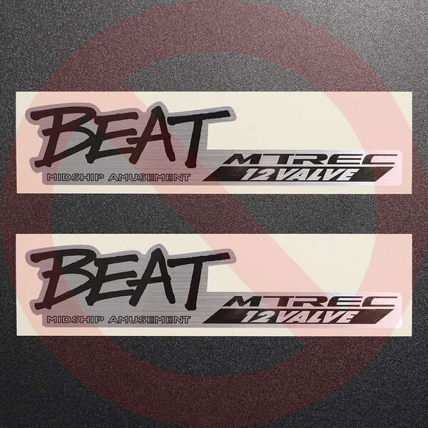 ホンダ ビート“ BEAT MTREC 12VALVE ”20周年記念セレクションエンブレム風ステッカー・2枚 BEAT MASTER HONDA BEAT 新品 | 送料無料