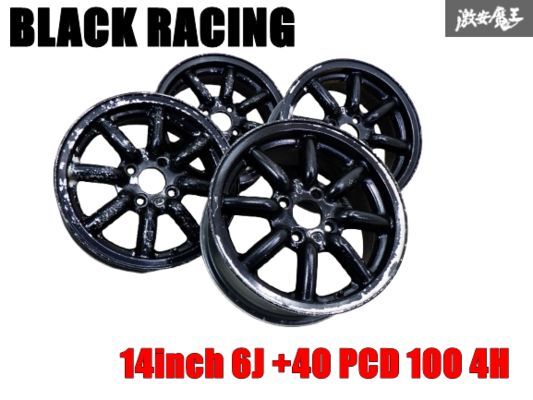 Yahoo!オークション -「ブラックレーシング 14 6j」(4穴) (14 Yahoo!オークション -「ブラックレーシング 14 6j」(4穴) (14