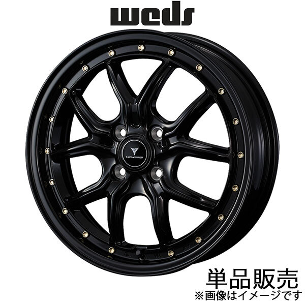 ノヴァリス アセットS1 ピクシススペース L570系 16インチ アルミホイール 1本 ブラック/ゴールドピアス 0041320 WEDS NOVARIS ASSETE S1