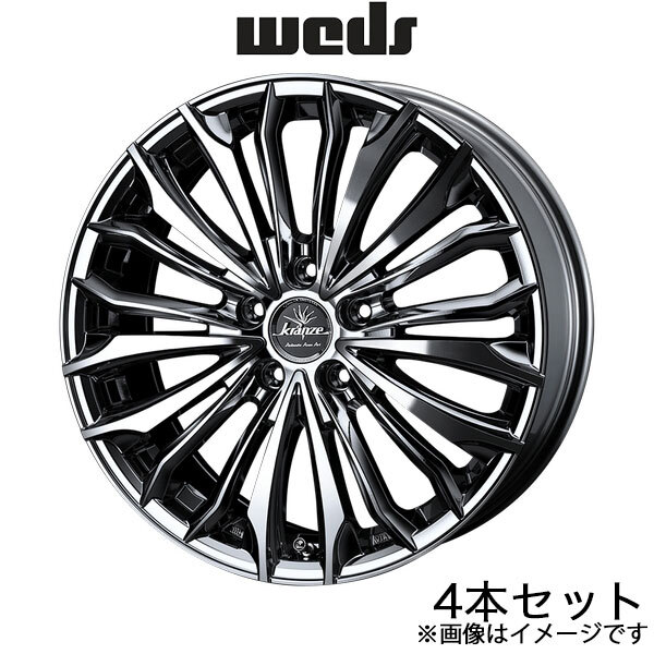 クレンツェ フェルゼン358エボ フーガ Y51 19インチ アルミホイール 4本 スーパーブラックコート/ポリッシュ 0040719 WEDS Kranze Felsen