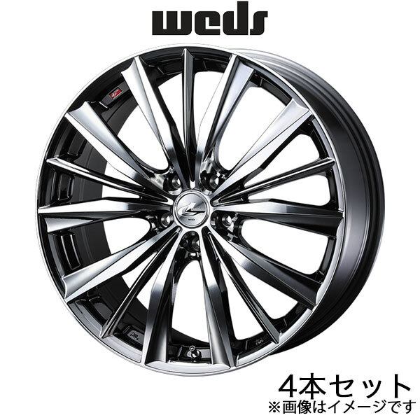 レオニスVX ウィッシュ 20系 18インチ アルミホイール 4本 ブラックメタルコート/ミラーカット 0033272 WEDS LEONIS VX