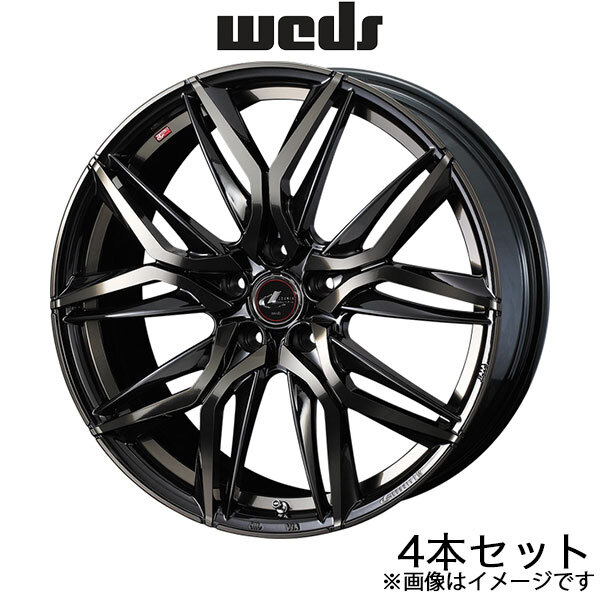 レオニスLM オデッセイ RB1/RB2 19インチ アルミホイール 4本 パールブラック ミラーカット/チタントップ 0040835 WEDS LEONIS LM