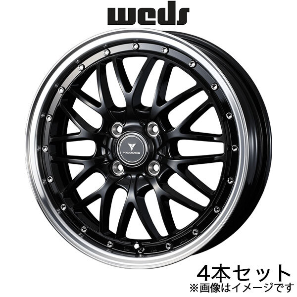 ノヴァリス アセットM1 NV100 クリッパーリオ DR17W 16インチ アルミホイール 4本 ブラック/リムポリッシュ 0041081 WEDS NOVARIS