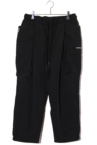 2023AW S.F.C STRIPES FOR CREATIVE エスエフシー SIZE:M WIDE CARGO PANTS ナイロン ワイドカーゴパンツ BLACK ブラック /● メンズ