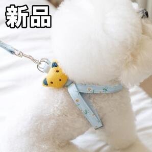 【大人気につき在庫わずか!次入荷未定!最終値下げ!新品未使用】 ペット用 犬用 花柄 ハーネスセット ライトブルー 【KOR170440F】
