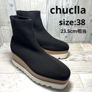 チュクラ chuclla ブーツ ソックスブーツ 厚底 レディース 38 黒