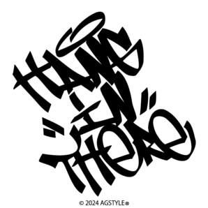 送料無料 タギング HANG iN THeRe オリジナル カッティング ステッカー メッセージ TAG グラフィティ SUV JDM USDM 4WD AWD stance 落書き