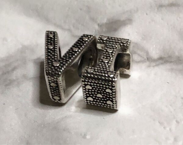美品 Pandora パンドラ アルファベット チャーム V I SV925 ビーズ silver 2点 セット ②