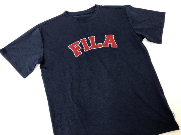 49)FILA フィラ メンズ 半袖Tシャツ Mサイズ ネイビー