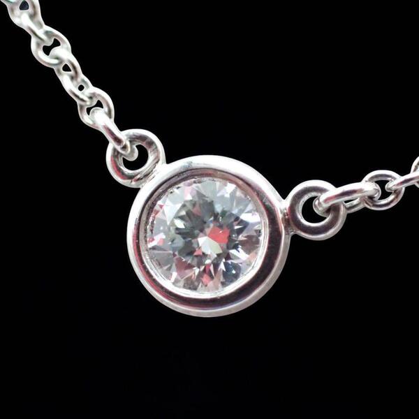 Tiffany & co. ティファニー バイザヤード ネックレス ジュエリー レディース 1P ダイヤ ダイヤモンド Pt950 プラチナ 1892