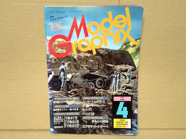 ☆月刊モデルグラフィックス1987年4月号Vol.30ガンダム機甲戦記ドラグナ- ポルシェ959 コブラデイトナクーペ 戦車 雑誌プラモデル戦闘機