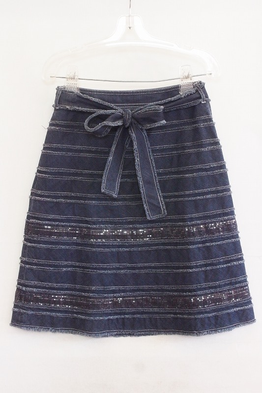 トゥービーシック TO BE CHIC デニムスカート　スパンコール付き 40 