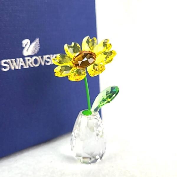 ・良品・スワロフスキー SWAROVSKI ロッキングフラワー ひまわり 向日葵 サンフラワー 5254311 廃番 希少 レア