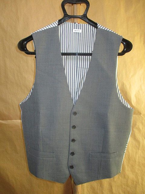 トムブラウン THOM BROWNE ウール ギャバ スーツベスト ジレ ベスト グレー 1 国内正規品