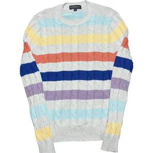 BROOKS BROTHERS スーピマコットンケーブルニットセーター ライトグレー Sサイズ ブルックスブラザーズ