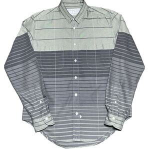 【サザビーリーグ取り扱い】Sidian,Ersatz & Vanes 長袖ボーダーシャツ グリーングレー×チャコールグレー S/38-15サイズ