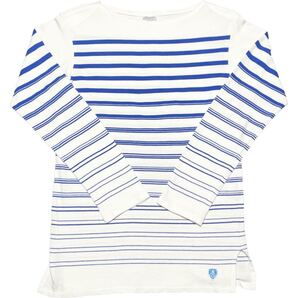 MADE IN FRANCE製 ORCIVAL ボーダー柄バスクシャツ ホワイト×ブルー 2サイズ オーシバル フランス製