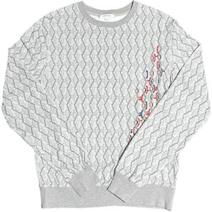 MADE IN BULGARIA製 CARVEN 総柄トレーナー グレー Mサイズ カルヴェン ブルガリア製