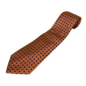 MADE IN ENGLAND製 DUCHAMP 小紋柄シルクネクタイ オレンジ デュシャン 英国製 イングランド製