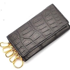 【1点限り赤字大特価】【送料込み】【期間限定】【新品】【税込み】本クロコダイル革 日本製 5連キーフック マルチ5連キーケース MATBK