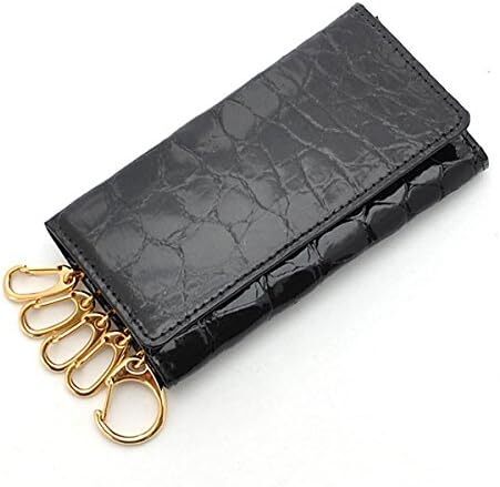 【物価高応援タイムセール】【送料込み】【期間限定】【新品】【税込み】本クロコダイル☆日本製☆5連キーフック☆マルチキーケース 艶有